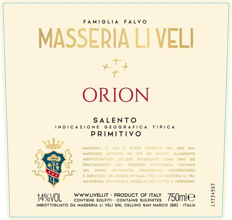 Masseria LiVeli 'Orion' Salento Primitivo