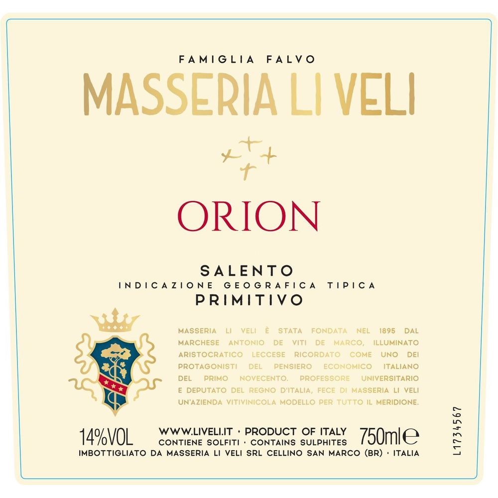 Masseria LiVeli 'Orion' Salento Primitivo