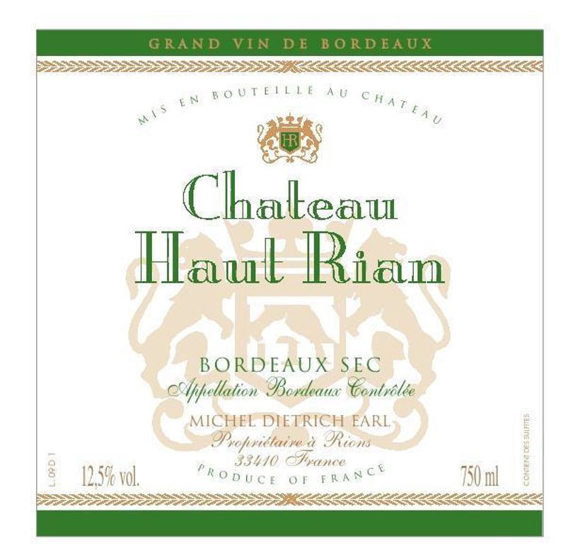 Ch Haut-Rian 2024 Bordeaux Blanc