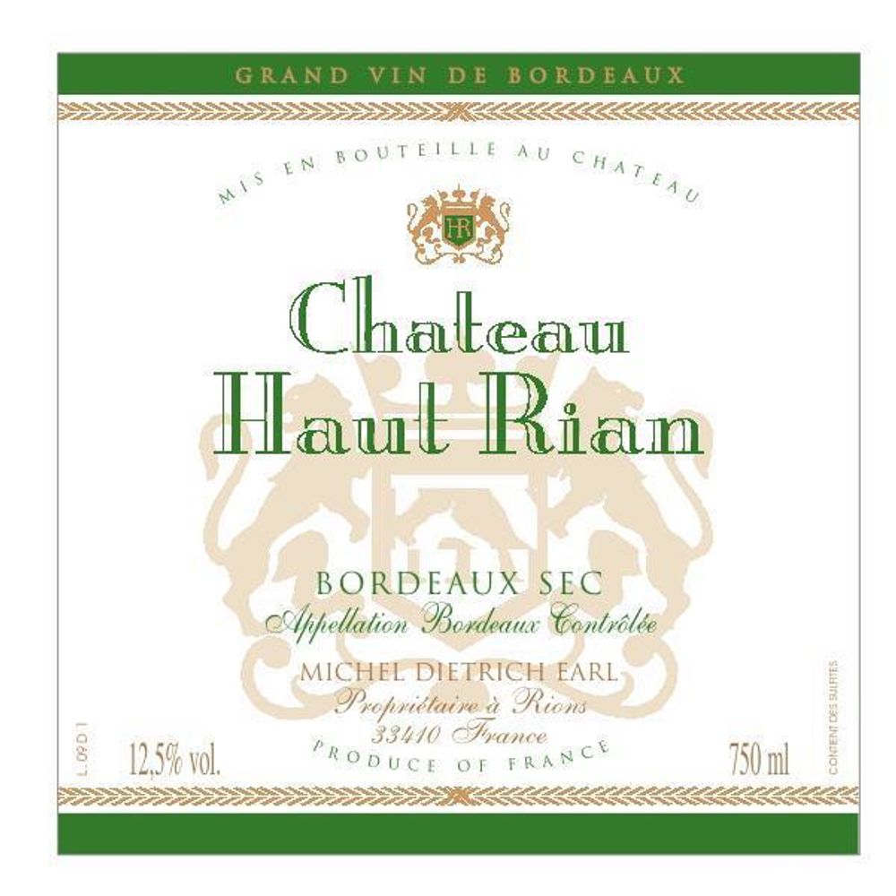 Ch Haut-Rian 2024 Bordeaux Blanc