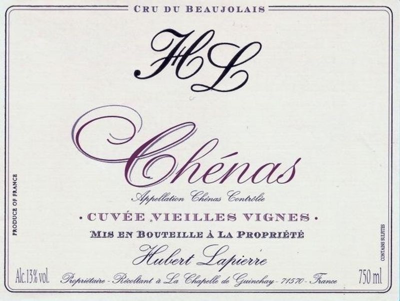H Lapierre 2023 Chenas Vieilles Vignes (Gamay, Beaujolais)