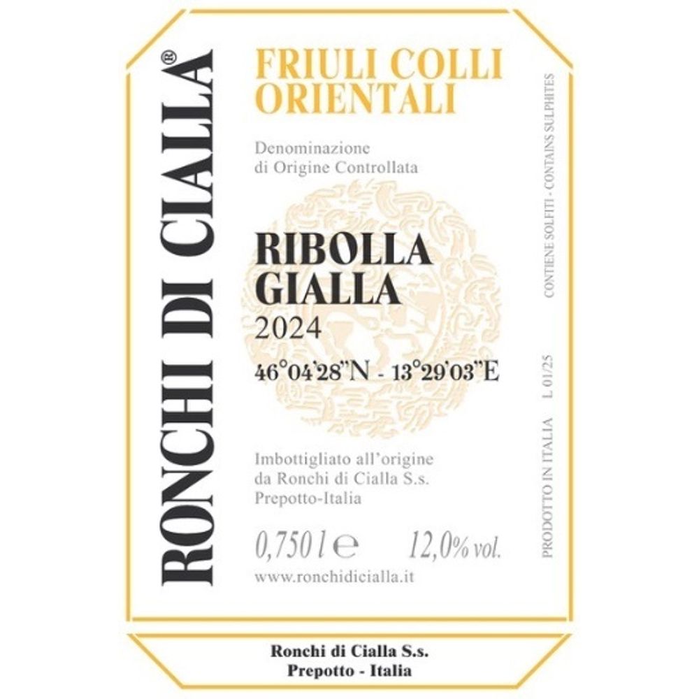 Ronchi di Cialla 2024 Ribolla Gialla DOC