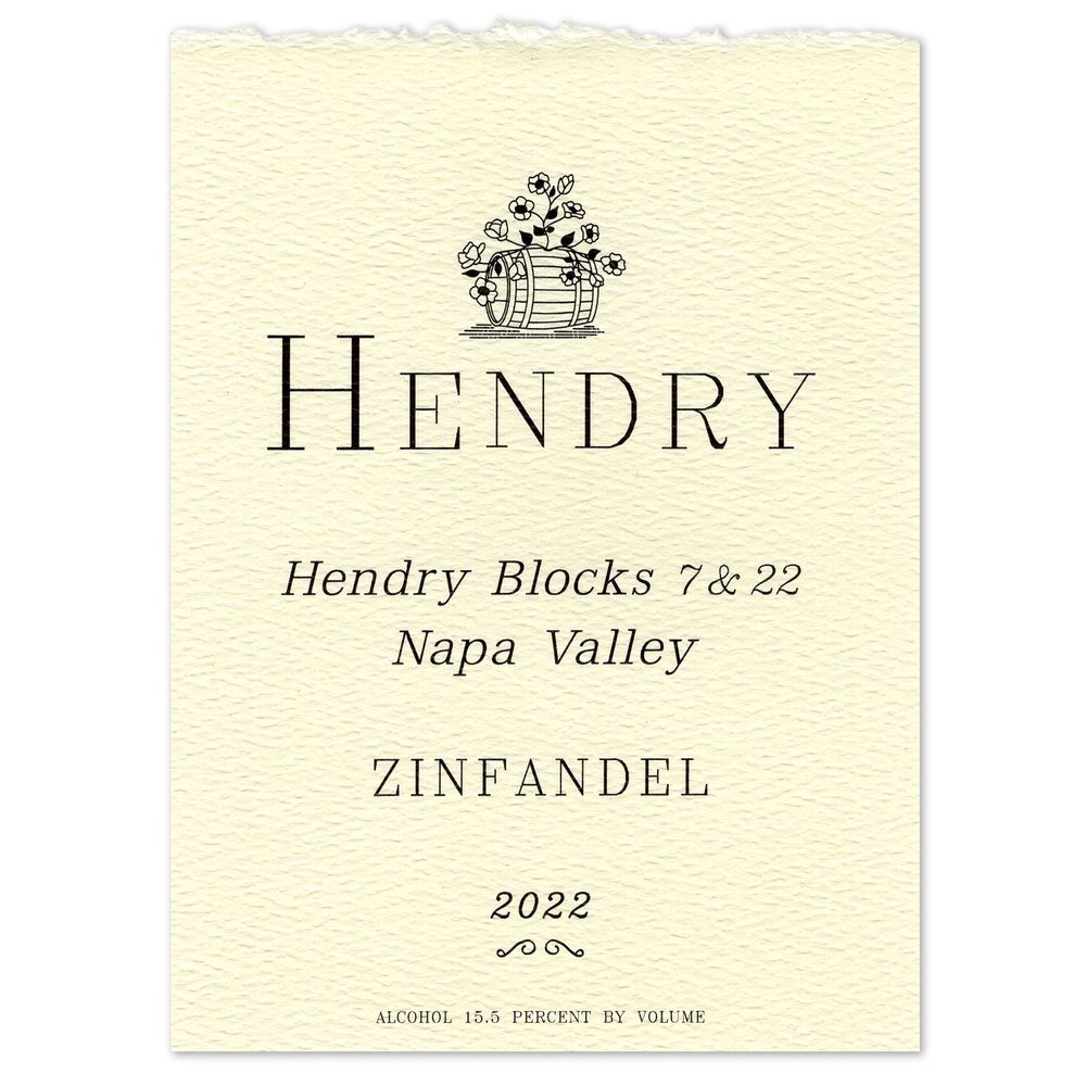Hendry 2022 Zinfandel, Blocks 7 & 22, Napa Valley