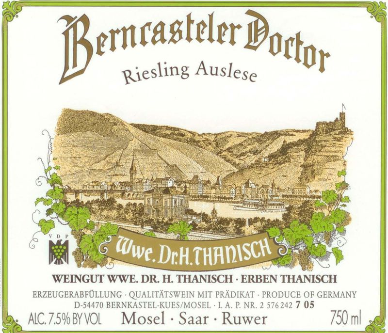 Wwe Dr. H. Thanisch Erben Thanisch 2023 Bernkasteler Doctor Riesling Auslese 750ml (96 V, 96 JS)