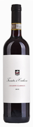 Tenuta di Carleone Chianti Classico bottle with white label and black neck capsule