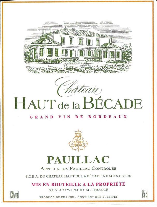Chateau Haut de la Becade 2022 Pauillac