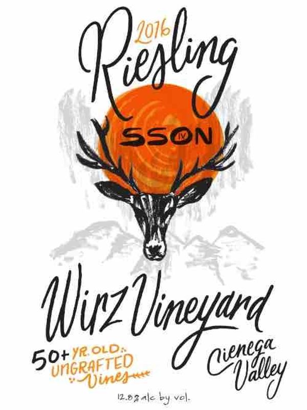 Sson Winery 2016 Riesling, Wirz Vineyard
