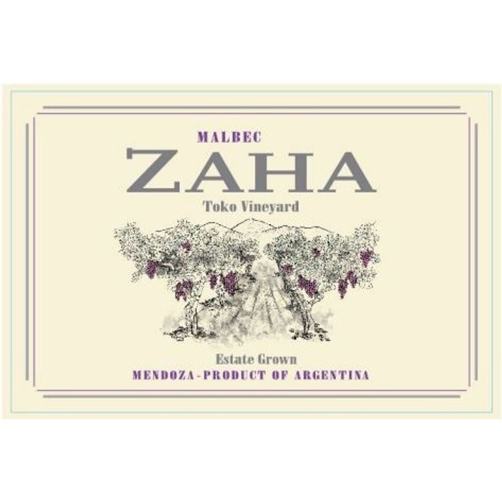 Zaha Malbec Toko Vineyard