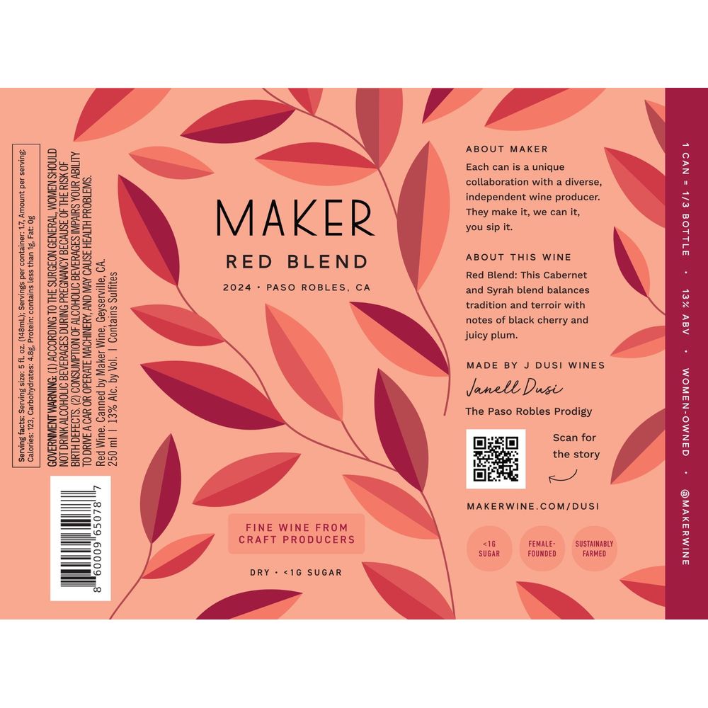 Maker J Dusi Red Blend (can)