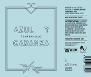 Azul y Garanza Tempranillo 1L Front Label