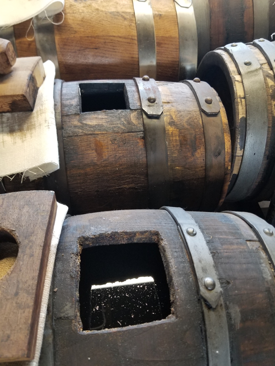 View inside the barrel of Balsamico di Modena