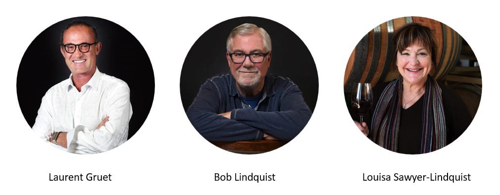 The three behind Vara wines - Laurent Gruet, Bob Lindquist and Louisa Sawyer-Lindquist