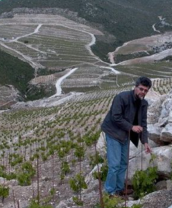 Winemaker/Owner Franos in his vineyard