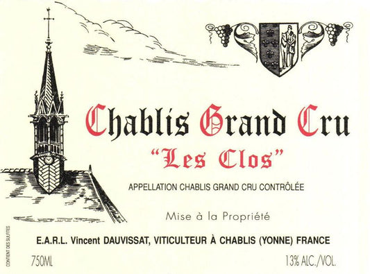 Domaine Vincent Dauvissat Chablis "Les Clos" Grand Cru 2023