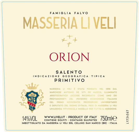 Masseria LiVeli 'Orion' Salento Primitivo