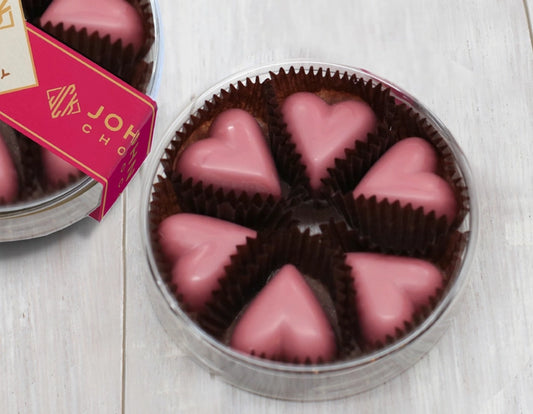 John Kelly Chocolates Ruby Chocolate Hearts 6-Piece Set