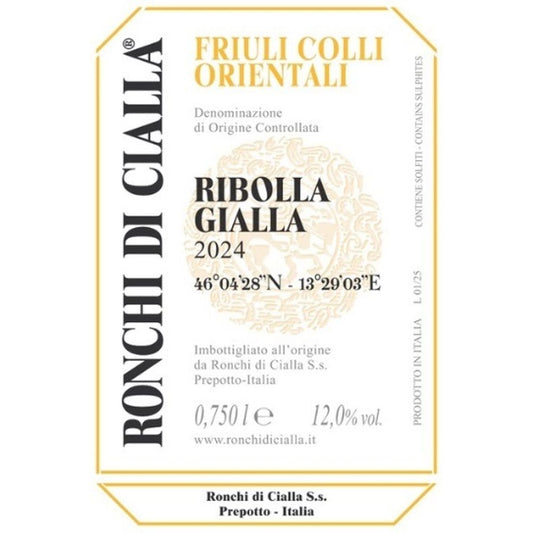 Ronchi di Cialla 2024 Ribolla Gialla DOC