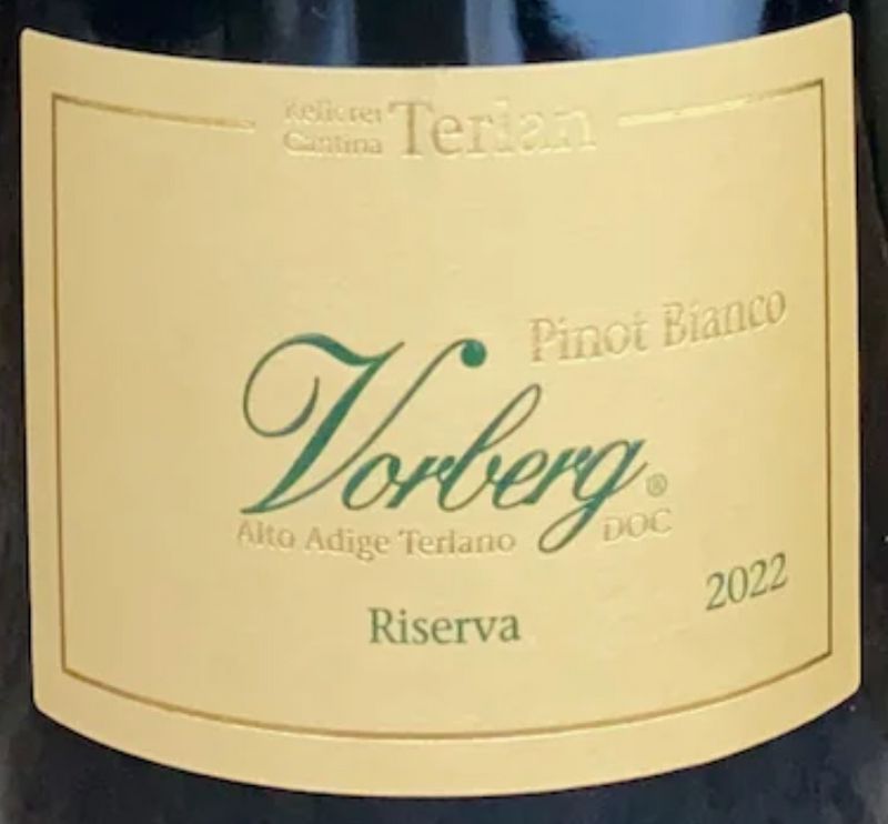 Terlano 2022 Vorberg Pinot Bianco Reserva