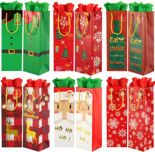 Wine Gift Bag: Misc Christmas Wine Gift Bags