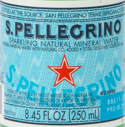 San Pellegrino Sparkling Mineral Water 250ml Glass Bottle