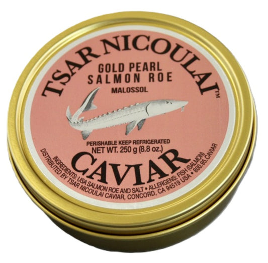 Tsar Nicoulai Gold Pearl Salmon Roe (1oz Jar)