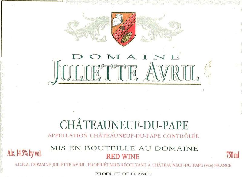 Domaine Juliette Avril Châteauneuf du Pape 2023