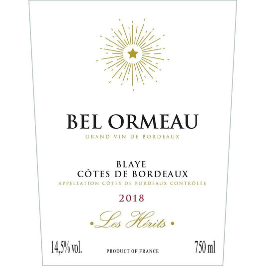 Bel Ormeau les hérits 2018 Blayes Cote de Bordeaux