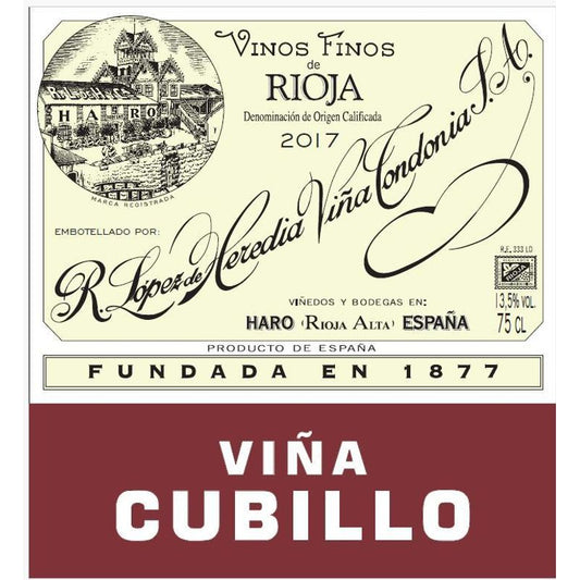 Lopez de Heredia 2017 Vina Cubillo Crianza