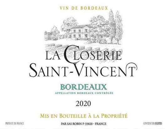 Le Closerie Saint-Vincent 2020 Bordeaux Blanc