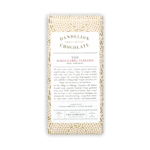 Dandelion  Chocolate Kokoa  Kamili, Tanzania 70%