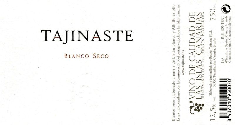 Bodega Tajinaste 2022 Tinto Tenerife