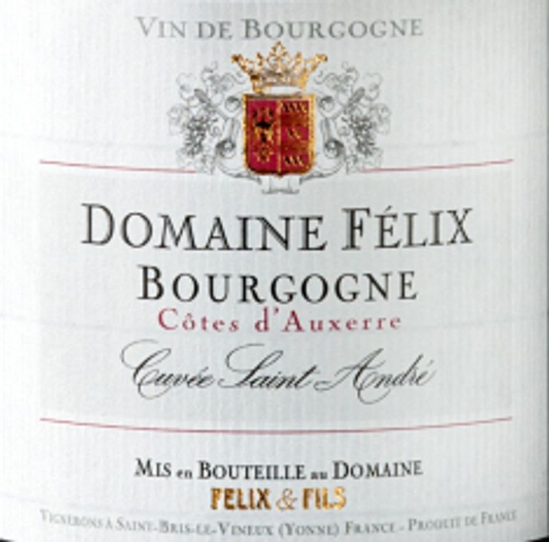 Domaine Felix Cotes D'Auxerre 2022 Bourgogne Rouge