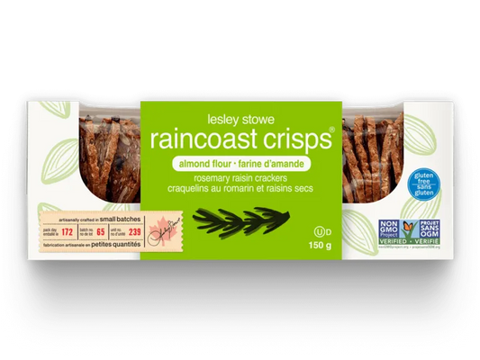 Raincoast Crisps: Almond Flour Rosemary Raisin